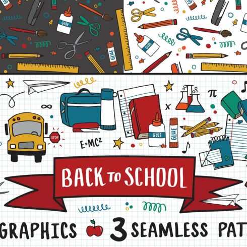 Back to School Graphics + Patterns cover image.