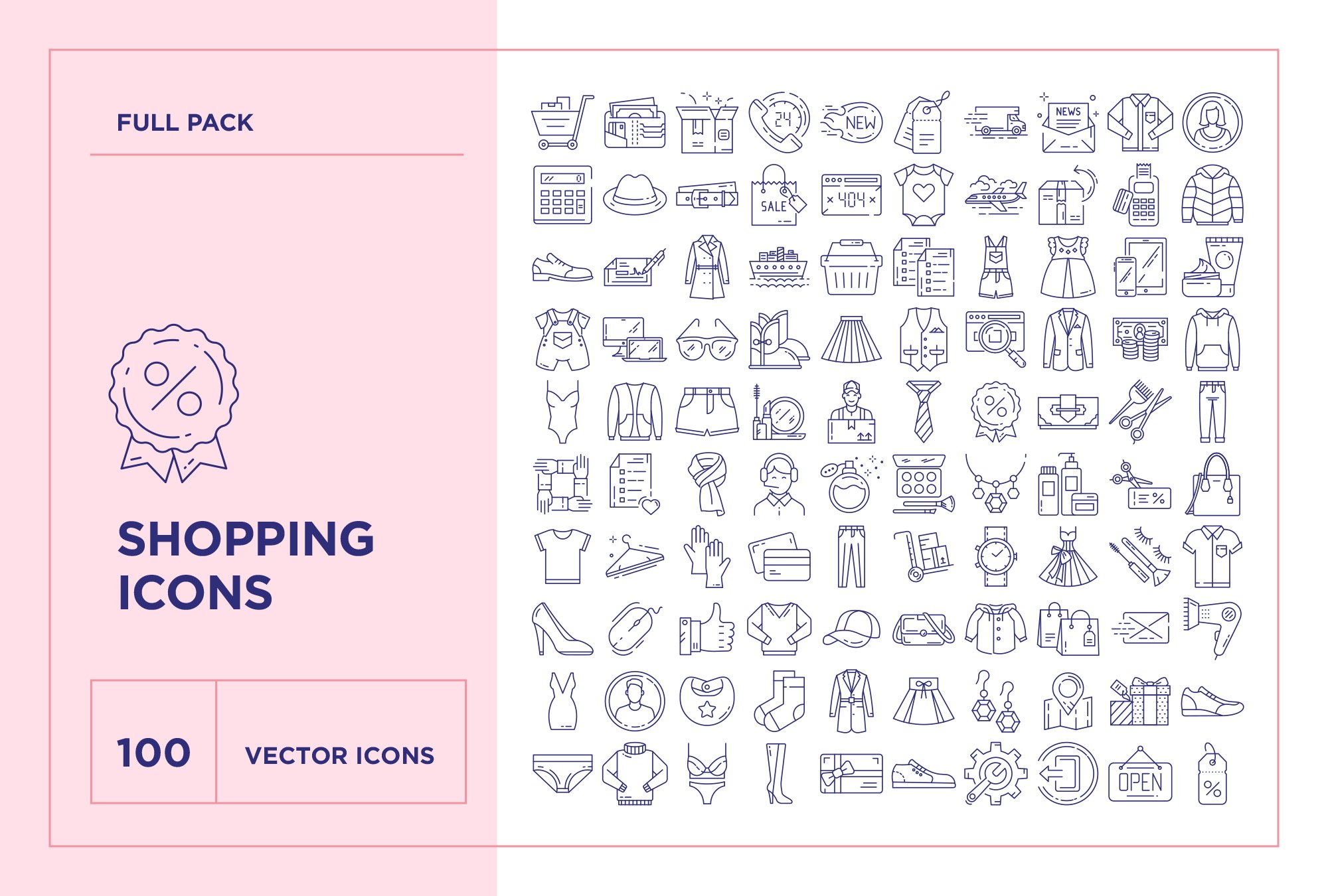 Online Clothes Shopping Icon Set preview image.