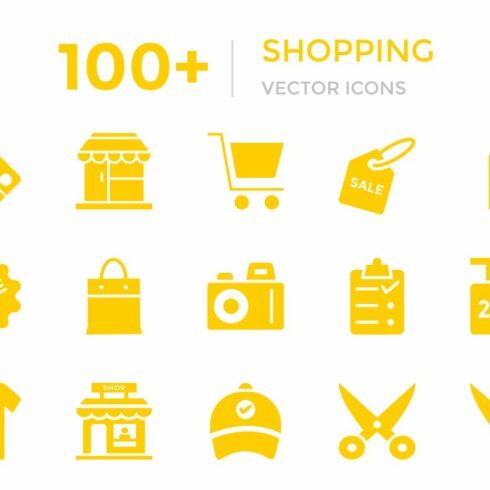 100+ Shopping Vector Icons cover image.
