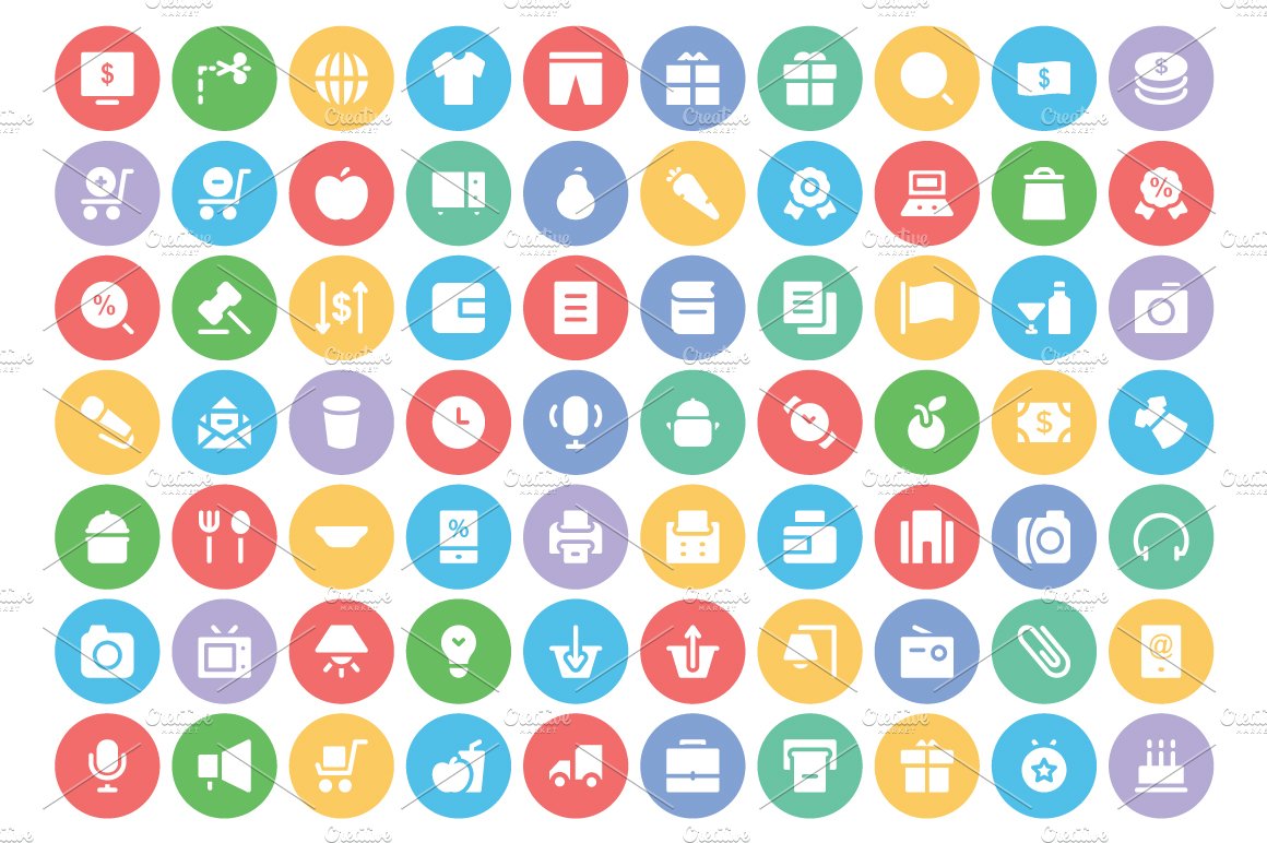 300 Shopping Vector Icons preview image.