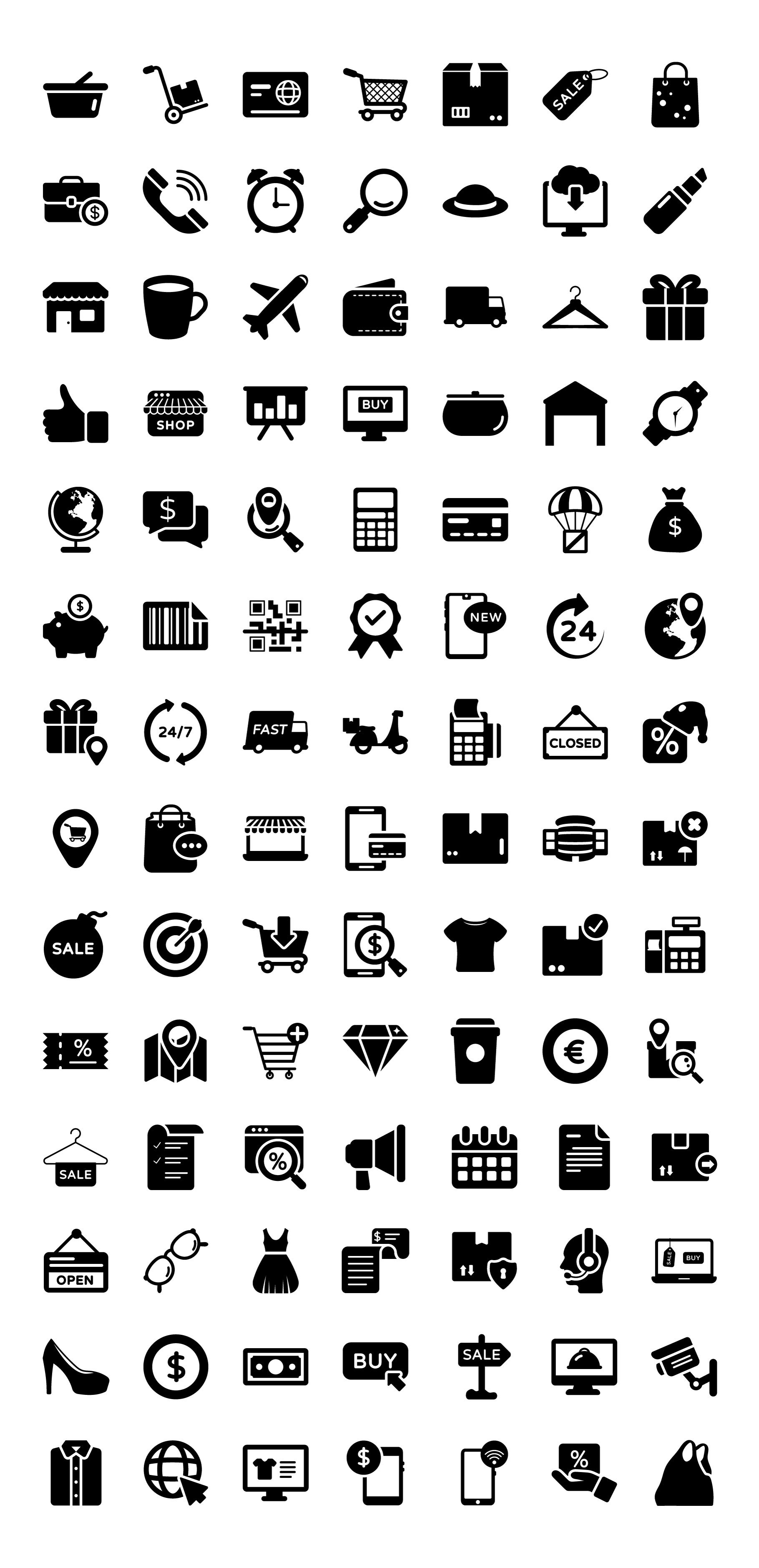 shopping and commerce icons full preview glyph 240