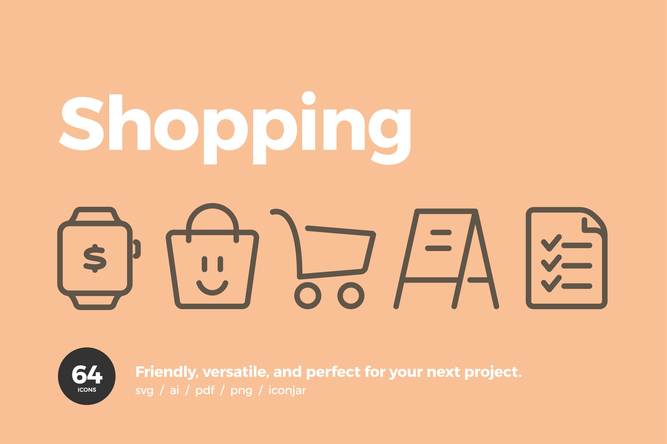 Shopping Icons — Pixi Line cover image.
