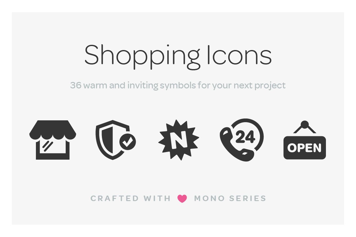 Mono Icons: Shopping cover image.