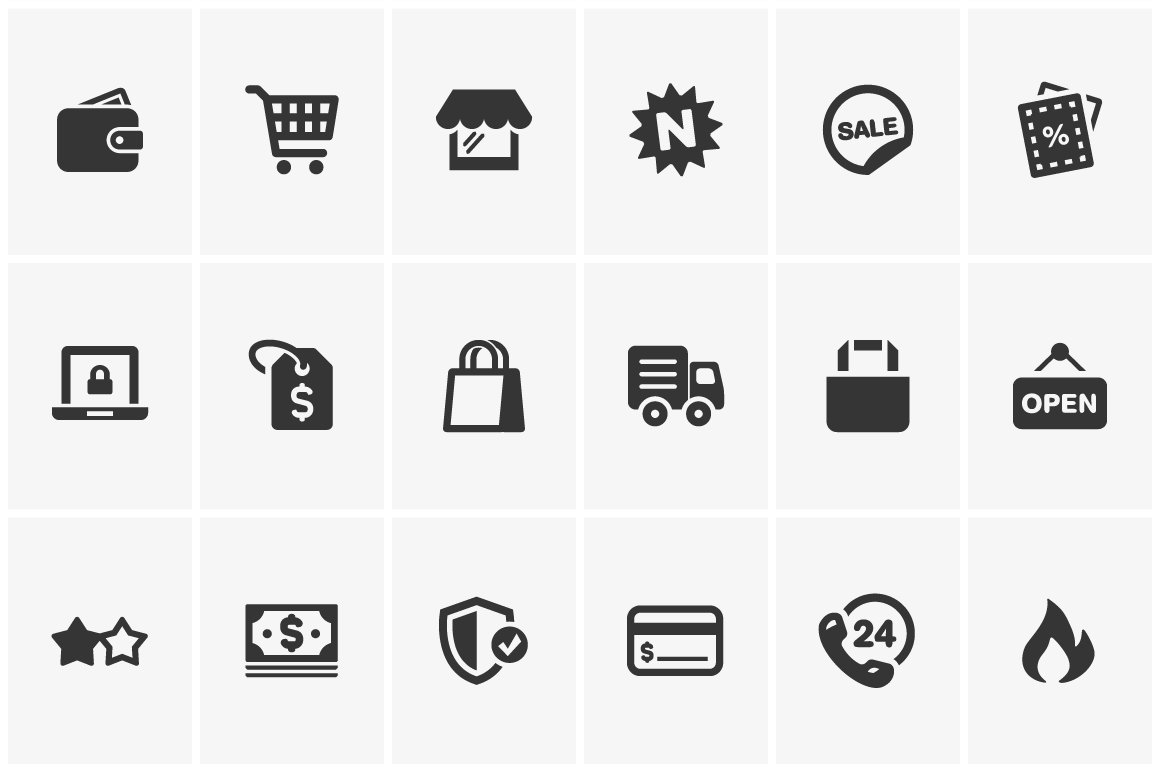 Mono Icons: Shopping preview image.