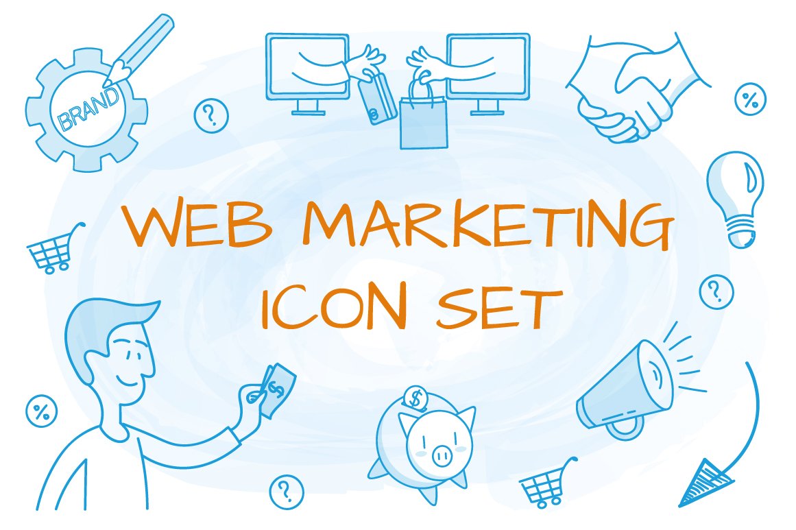 Web maketing icon set cover image.