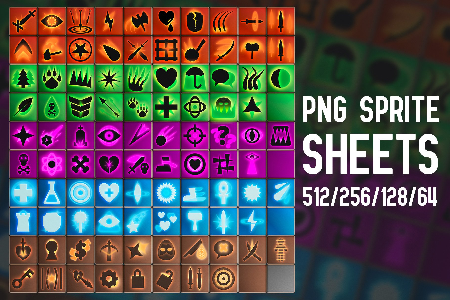 RPG Game User Interface Skills Icons preview image.