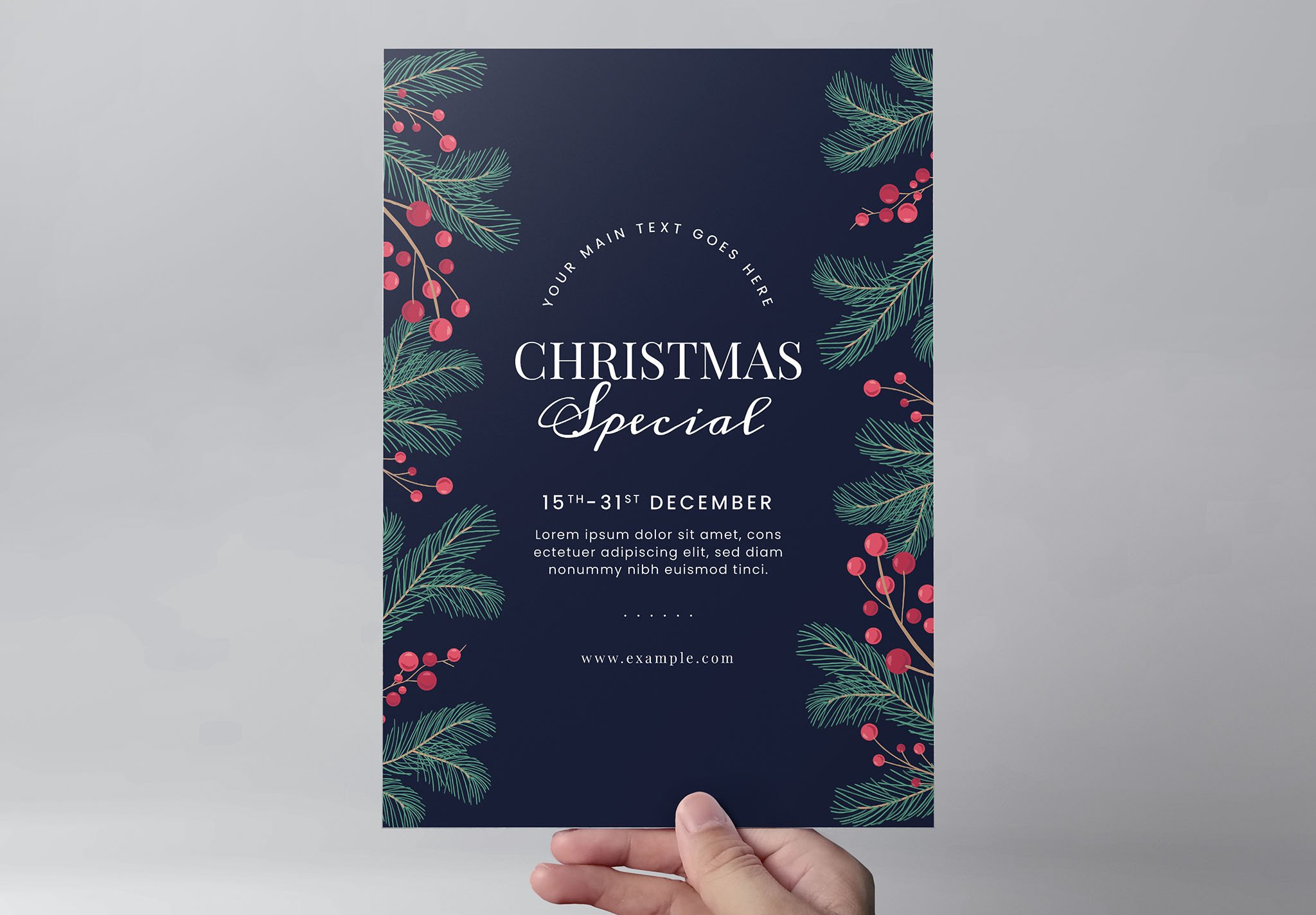 simple christmas menu poster for adobe illustrator a4 front 874