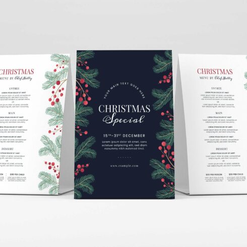 Christmas Menu Templates cover image.