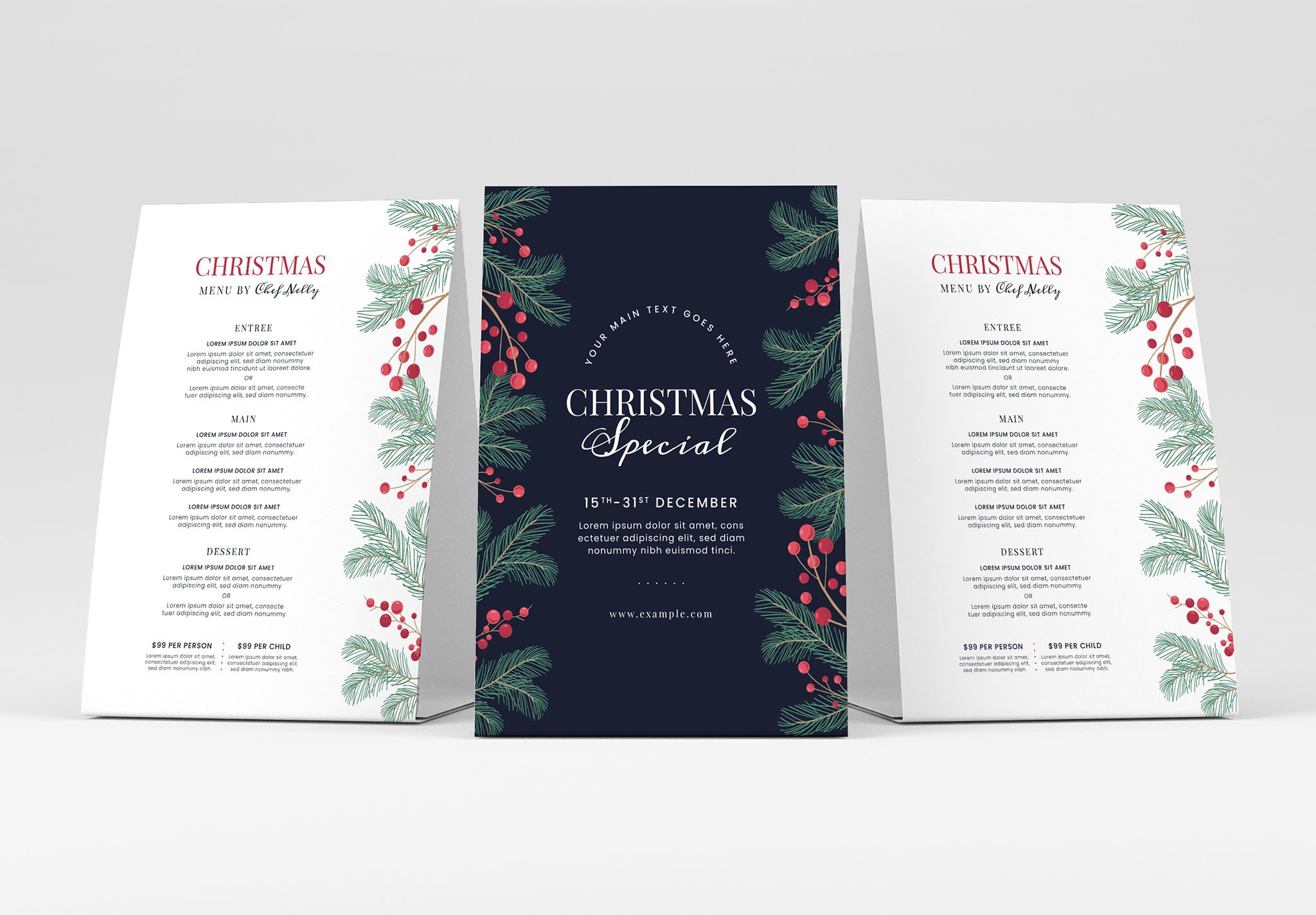 Christmas Menu Templates cover image.