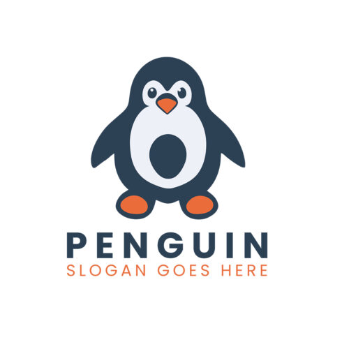 Cute Simple Penguin Logo Design Template cover image.