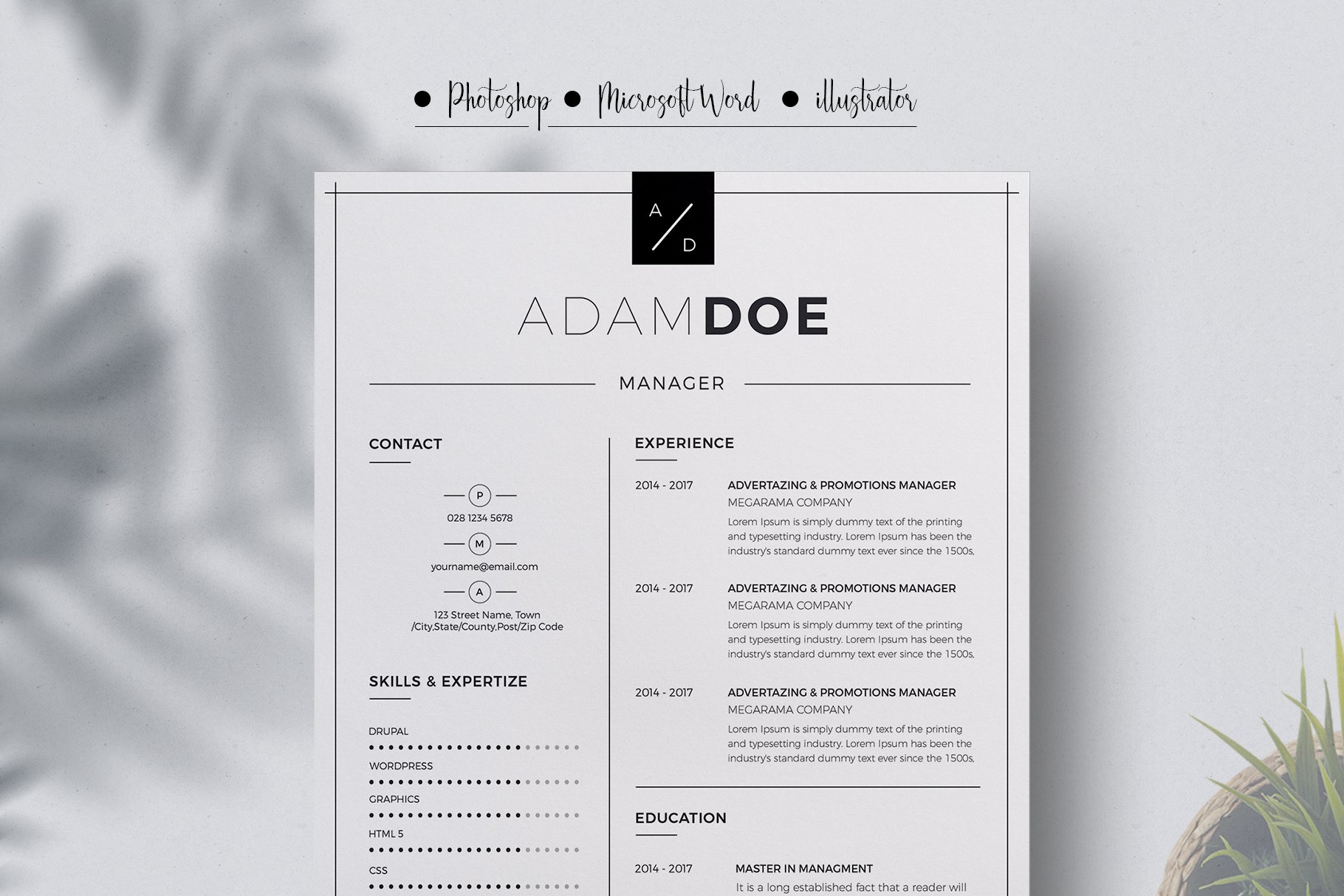 Resume Template & Business Card preview image.