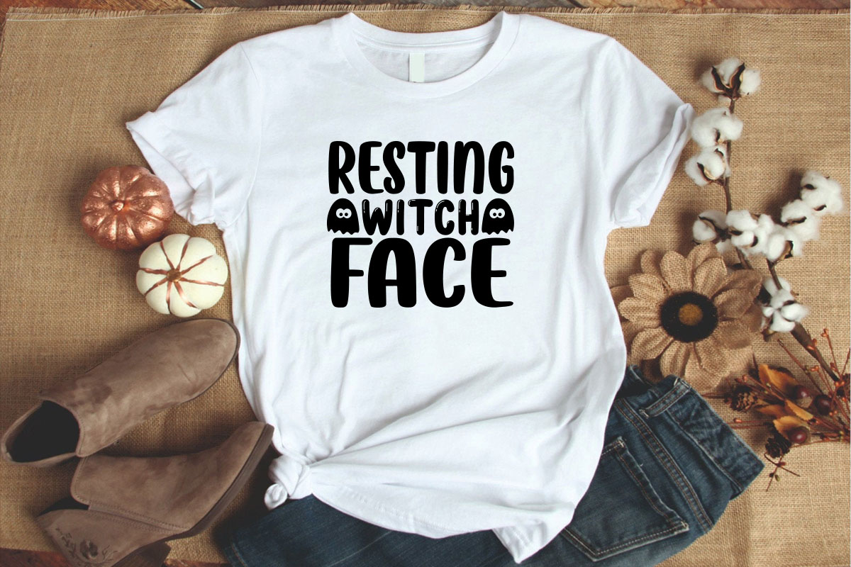White shirt that reads resting witch face.
