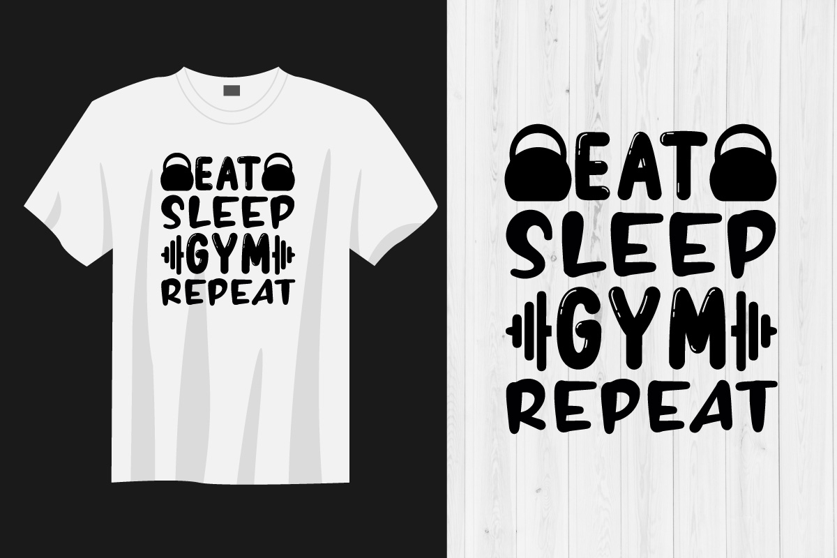 T - shirt with the words beato sleep and gym repeat.