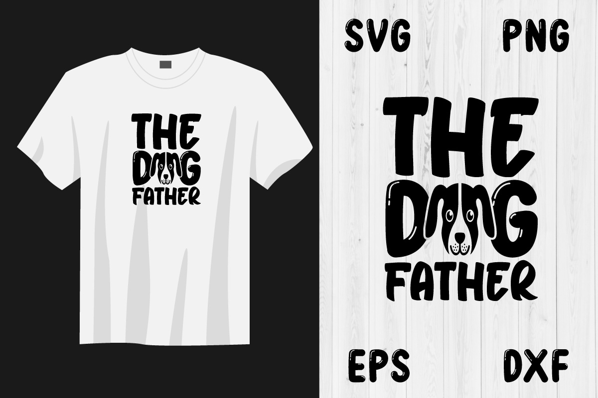 White t - shirt with the words the doing father and a black and white.