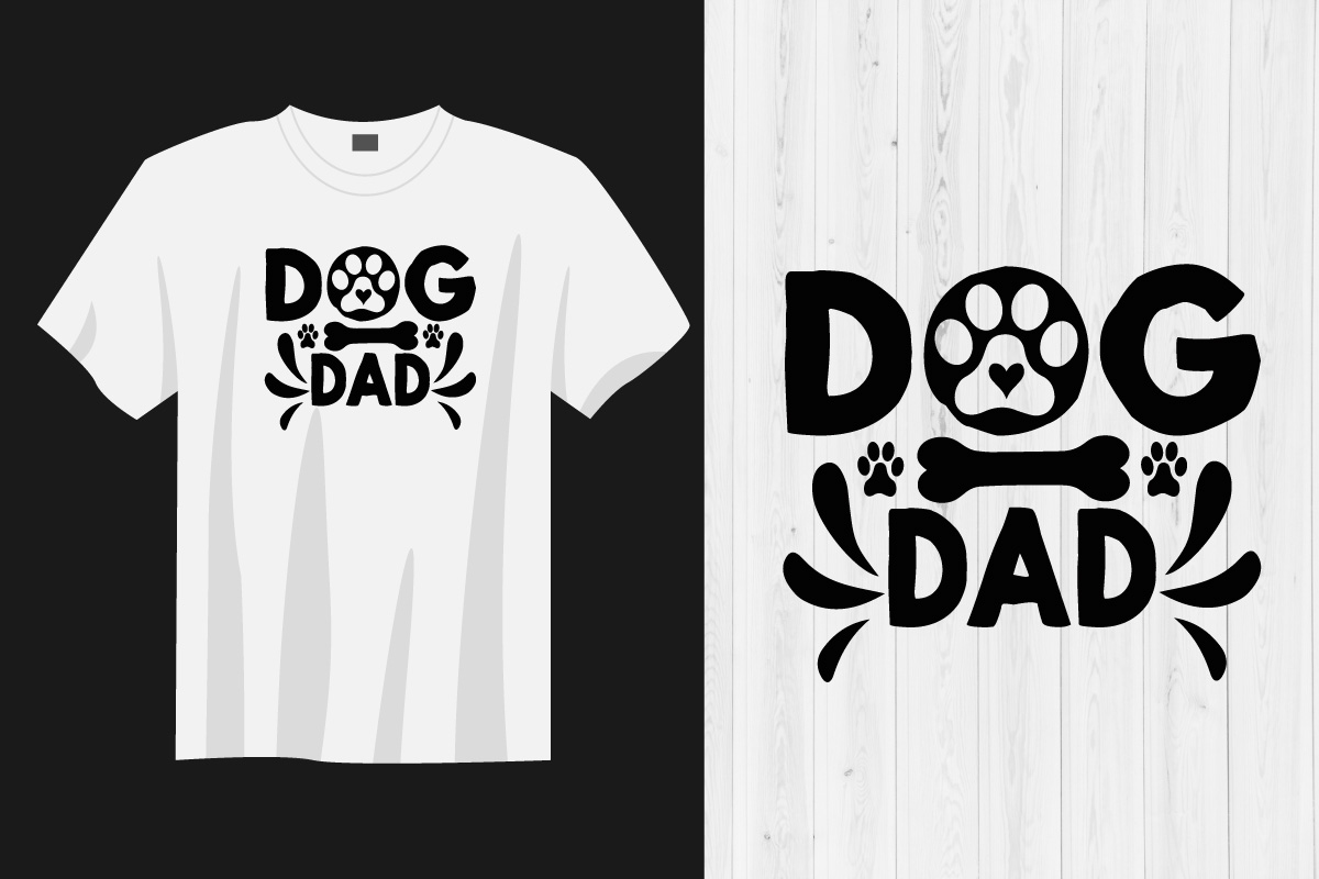 T - shirt with the words dog dad and a skull.