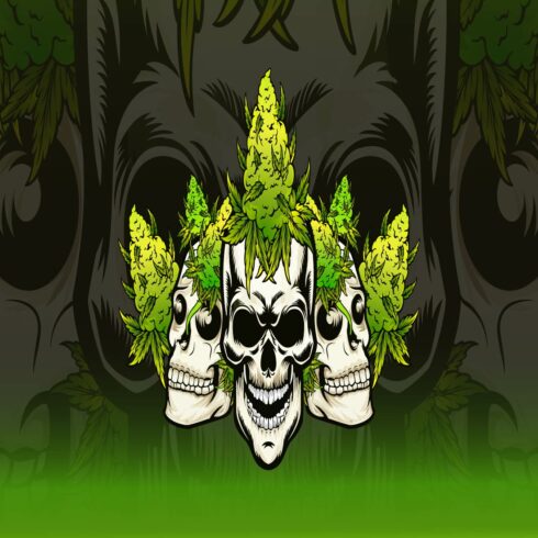 Skull vector cartoon mascot logo cover image.