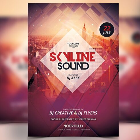 Skyline Sound - PSD Flyer cover image.