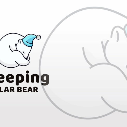Sleeping Polar Bear Logo Template cover image.