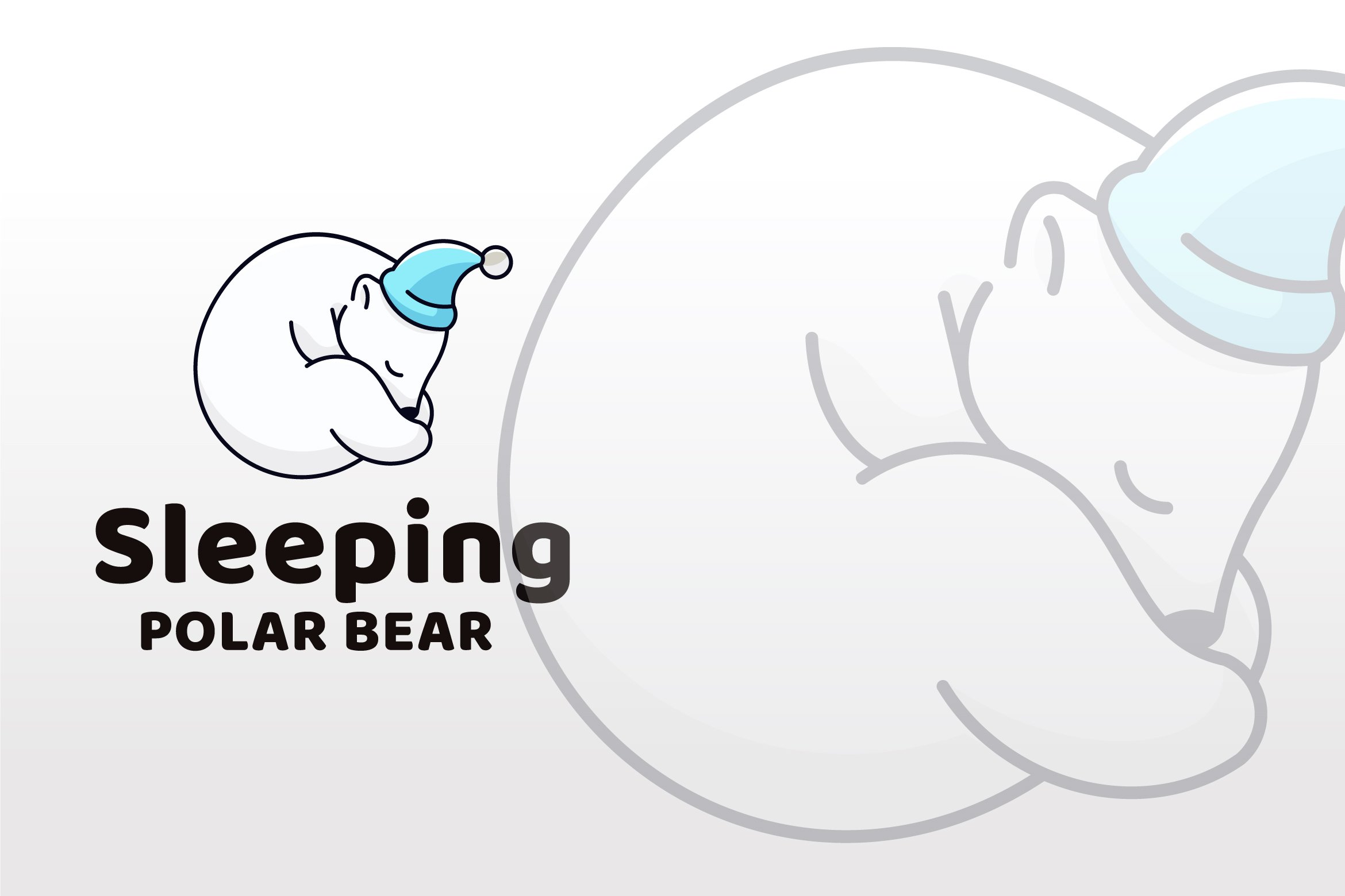 Sleeping Polar Bear Logo Template cover image.