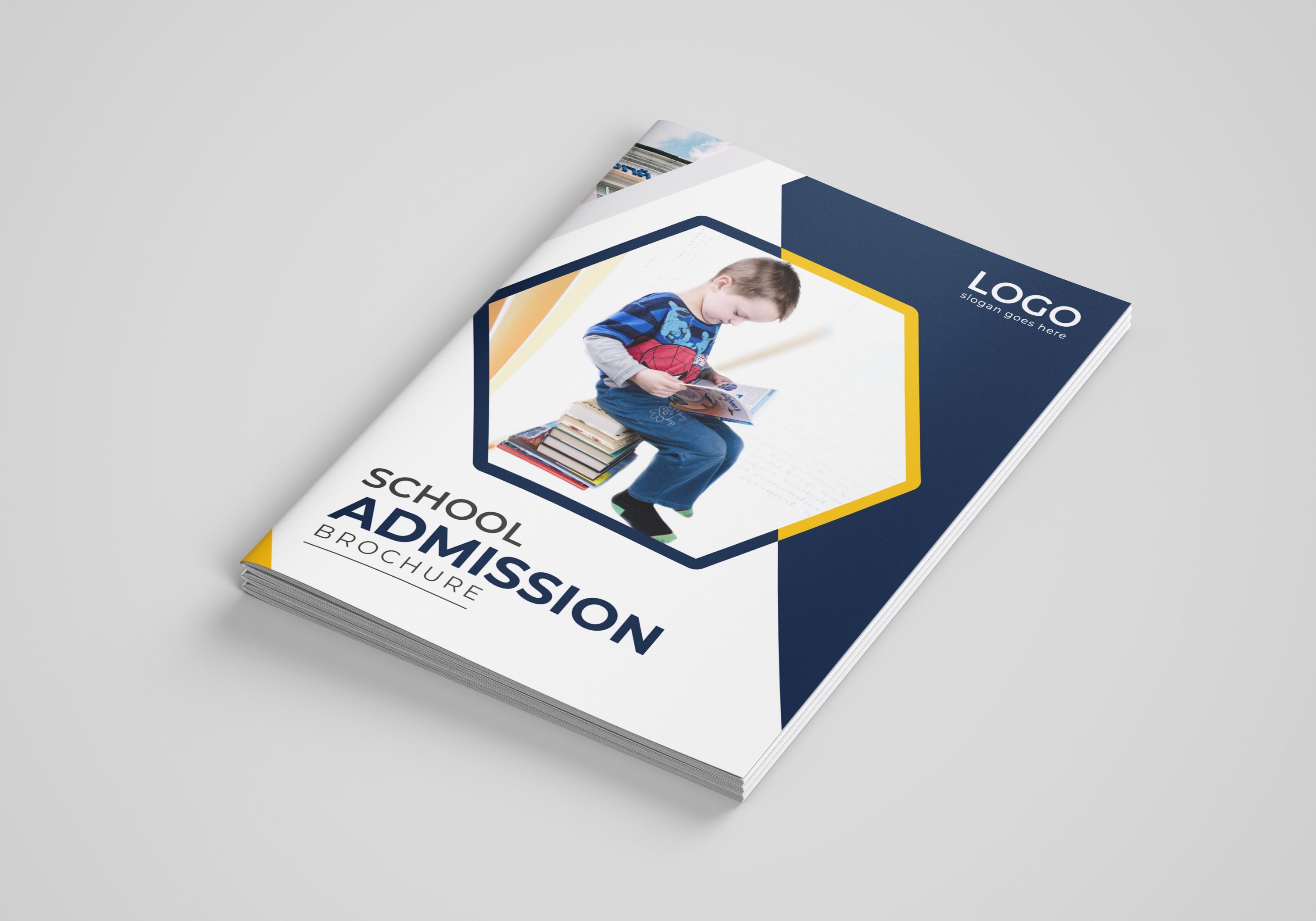 Kid School Admission Bifold Brochure preview image.