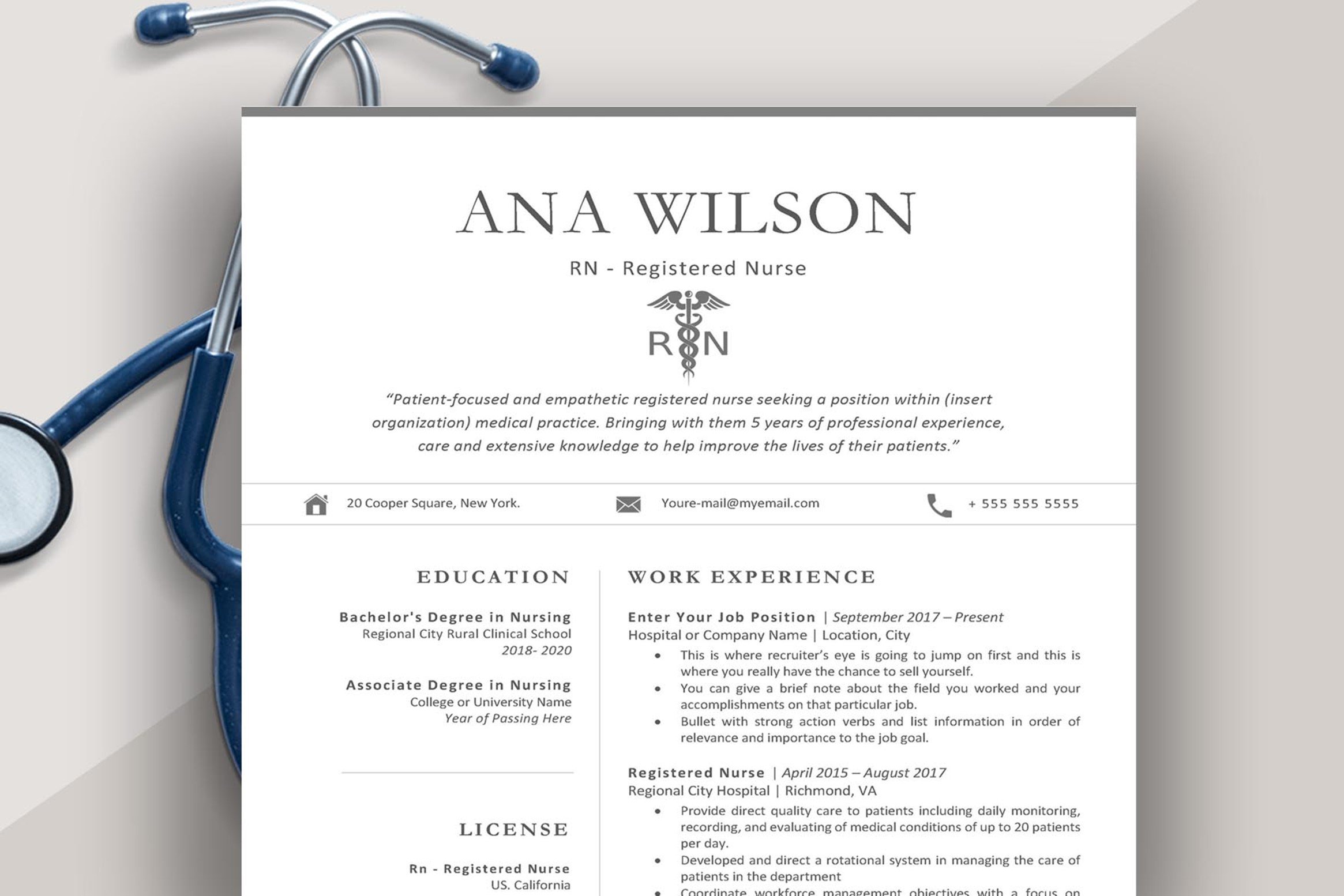 Medical Resume Template cover image.