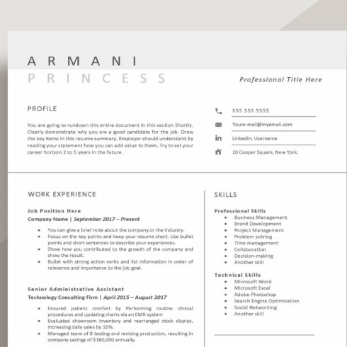 Skill based Resume Template cover image.