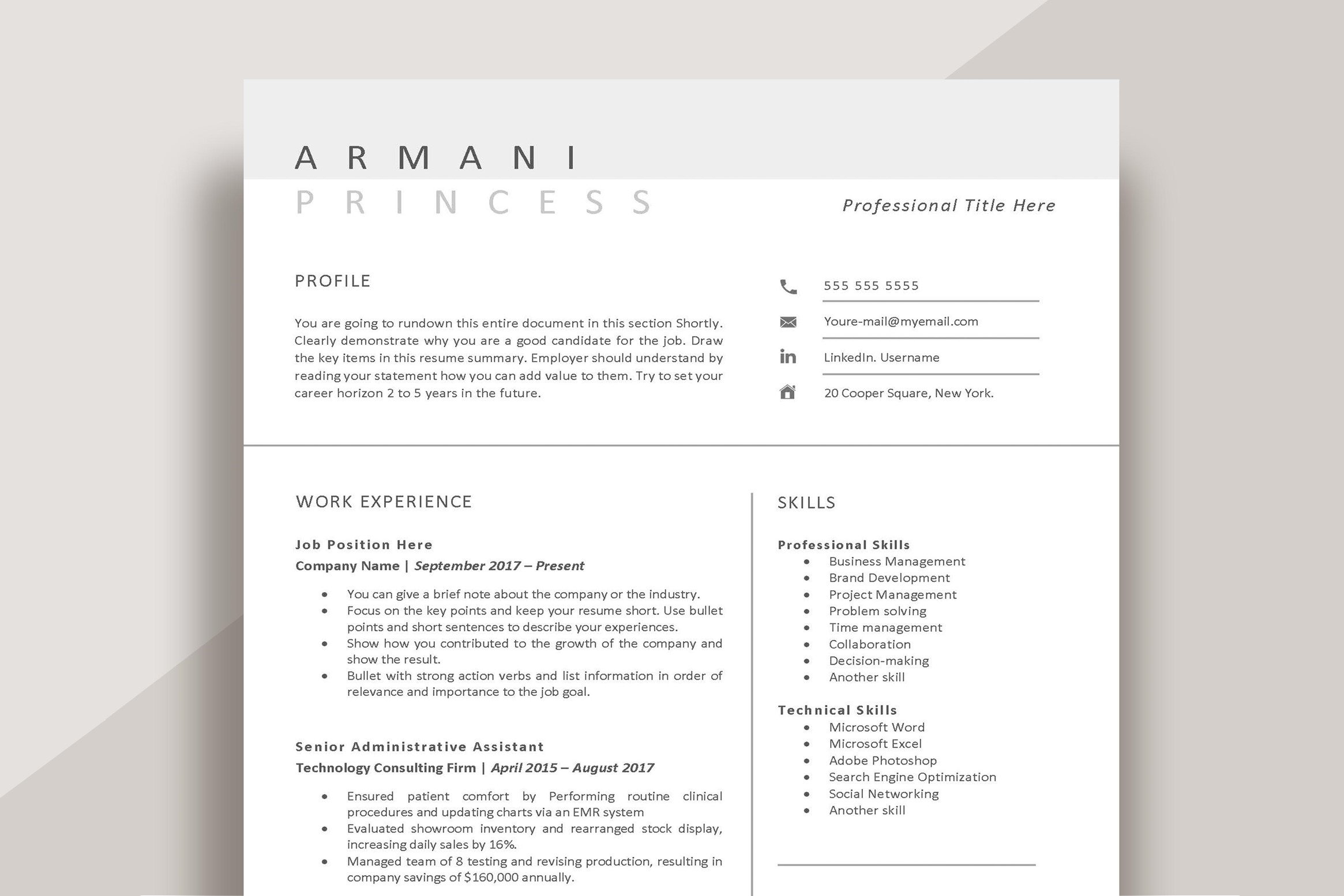 Skill based Resume Template cover image.