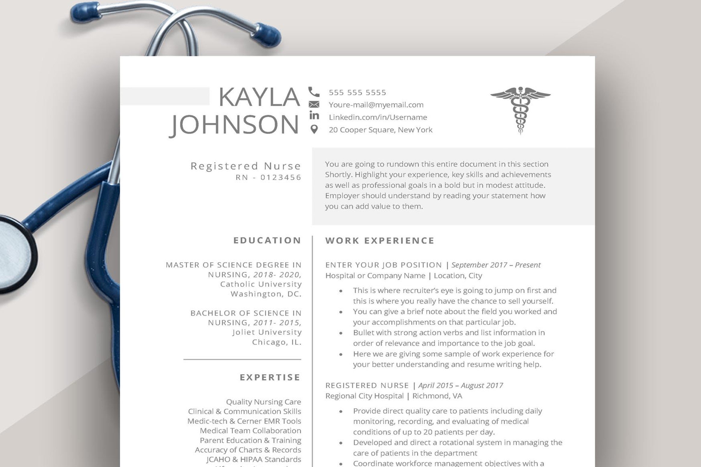 RN resume template cover image.