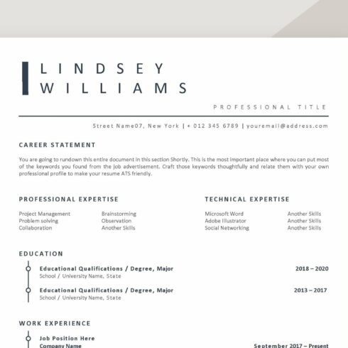 Professional Resume Template ATS cover image.