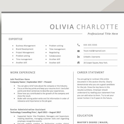 Skill based Resume Template cover image.