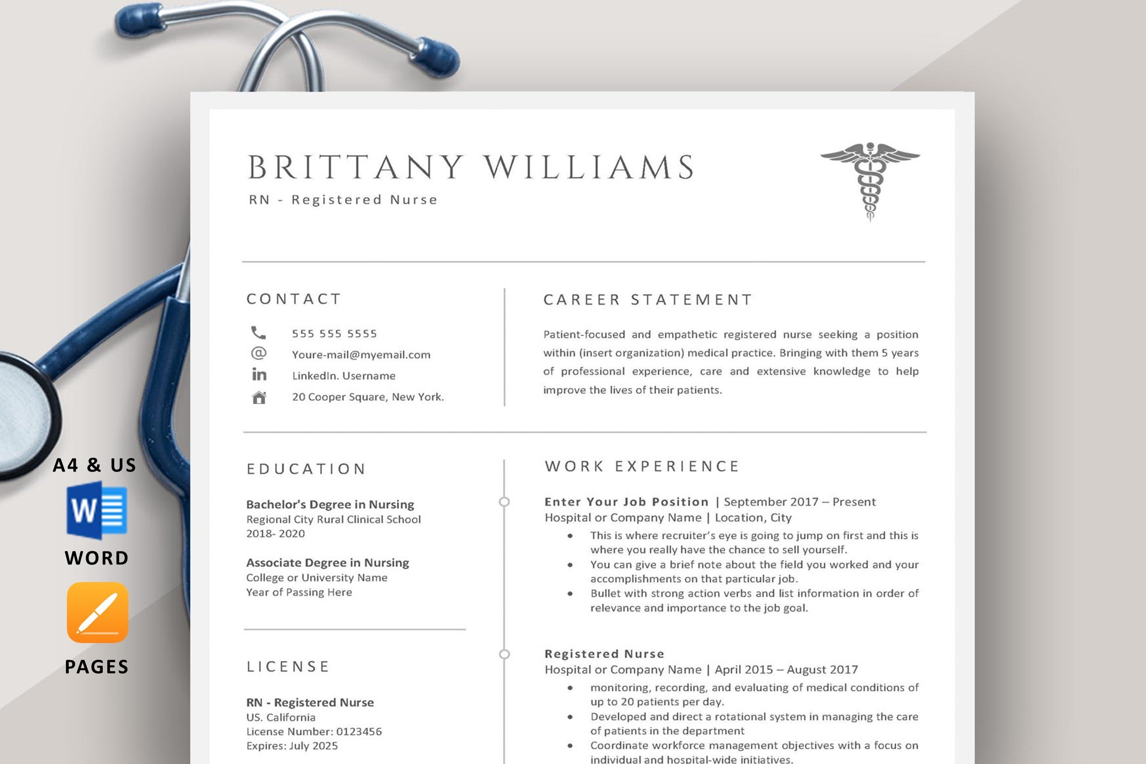 Nurse practitioner resume template cover image.
