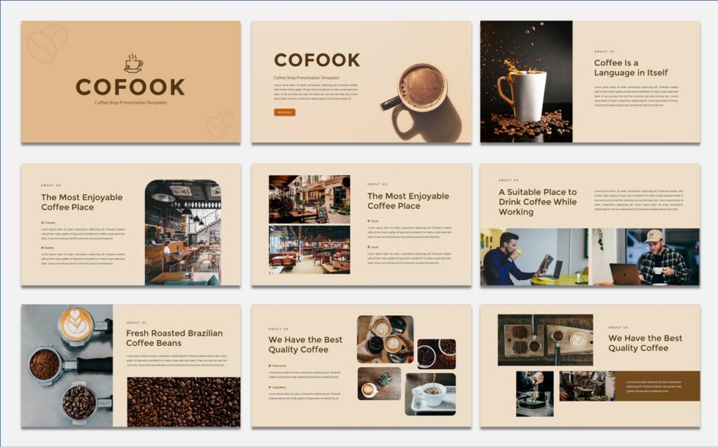 Cofook - Coffee Shop Presentation Powerpoint Templates - Masterbundles