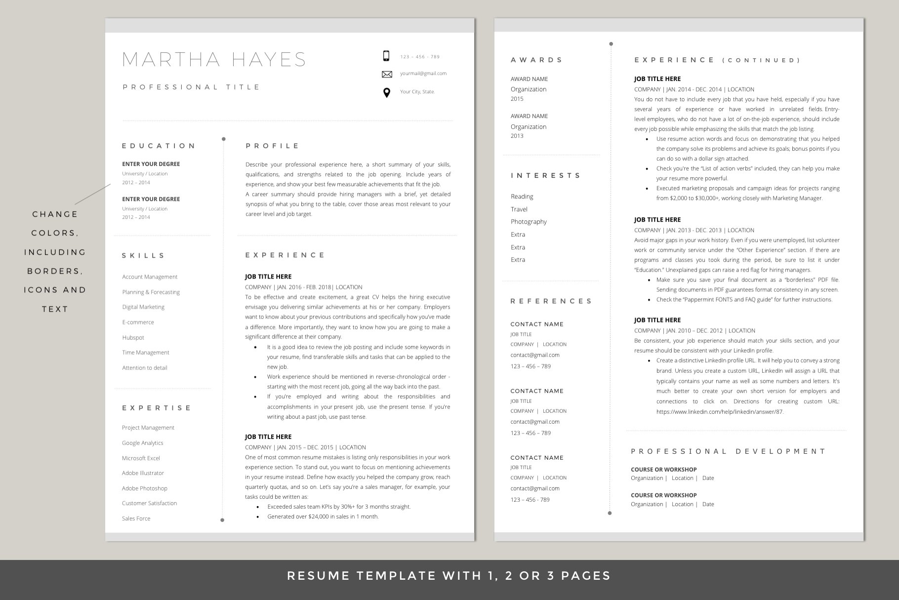 Word Resume & Cover Letter Template preview image.