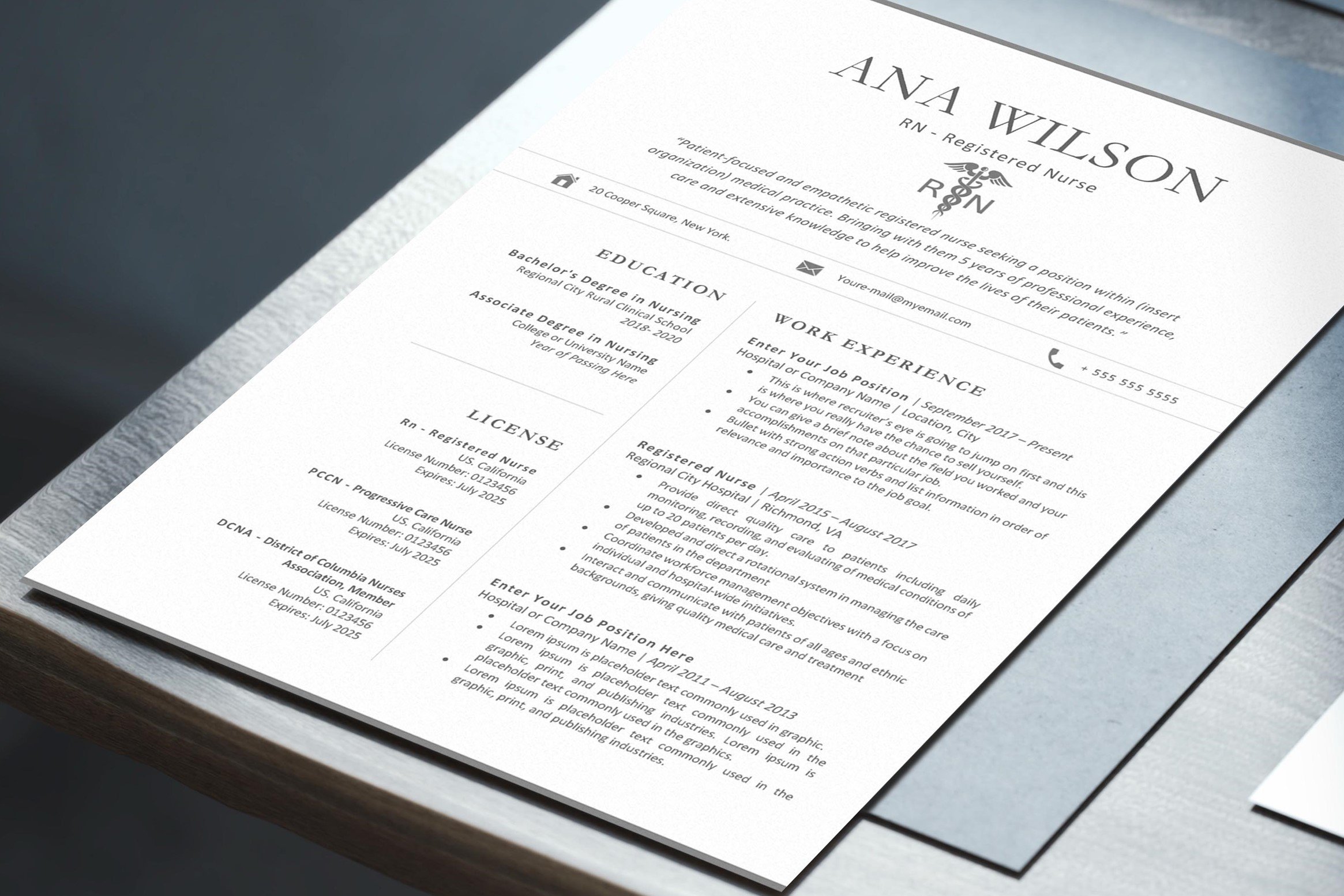 Medical Resume Template preview image.