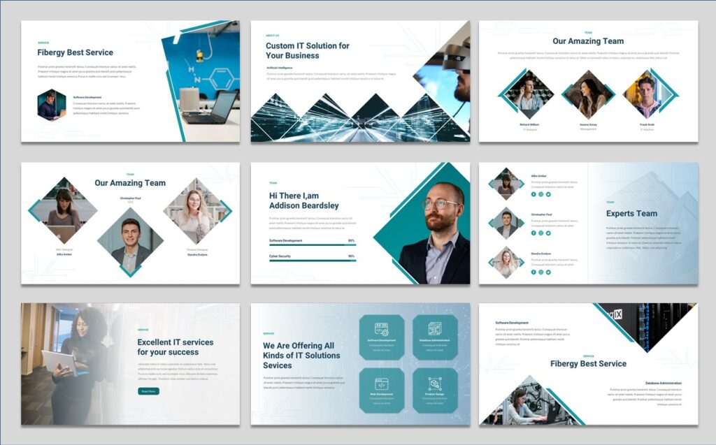 Fibergy - Technology Presentation PowerPoint Template - MasterBundles