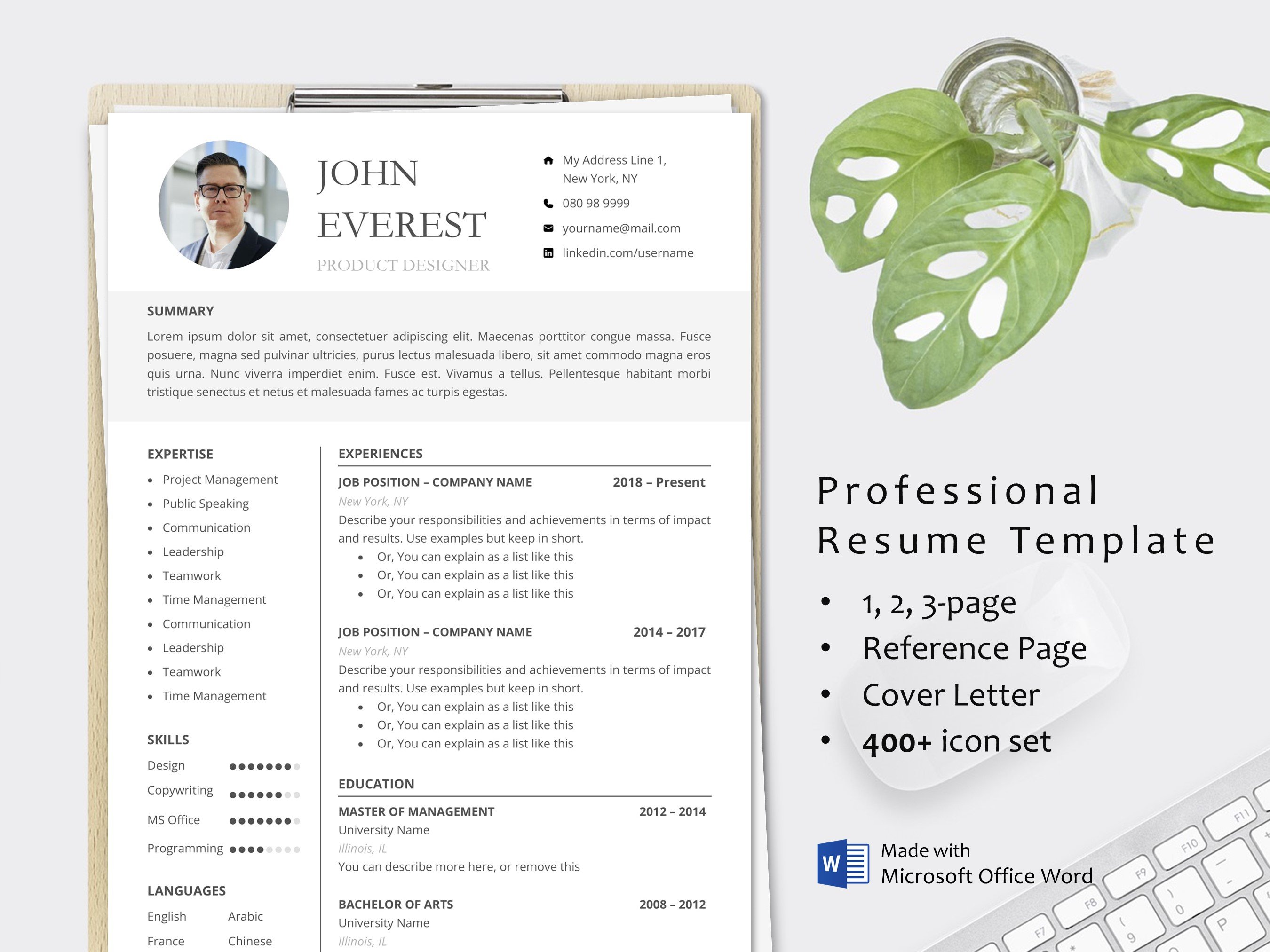 Minimal Business CV Resume Template cover image.