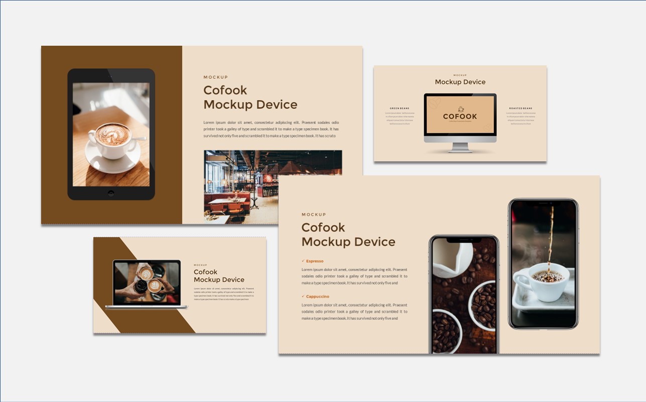Brochure with a cup of coffee on it.