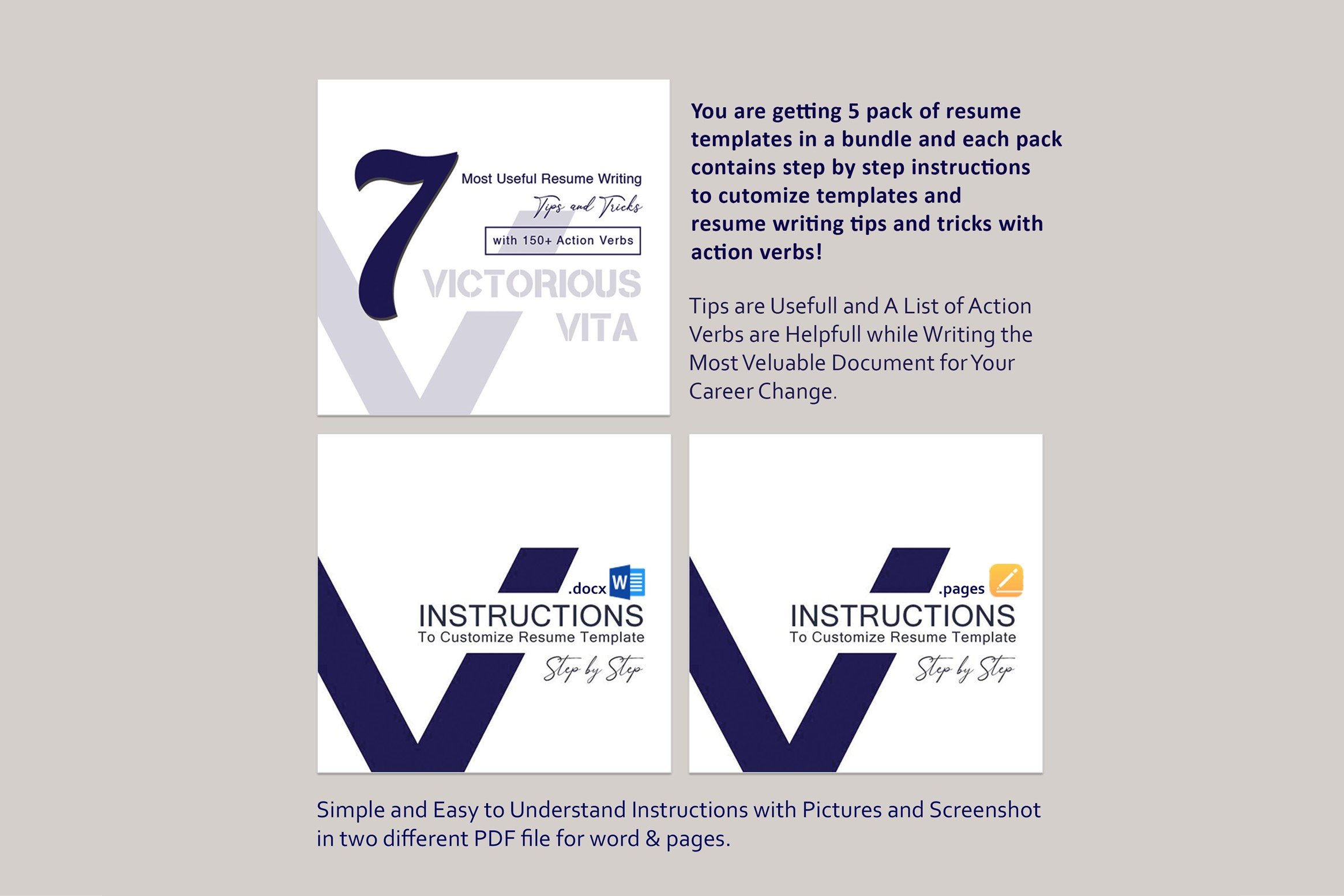 Set of four business cards with a blue and white logo.