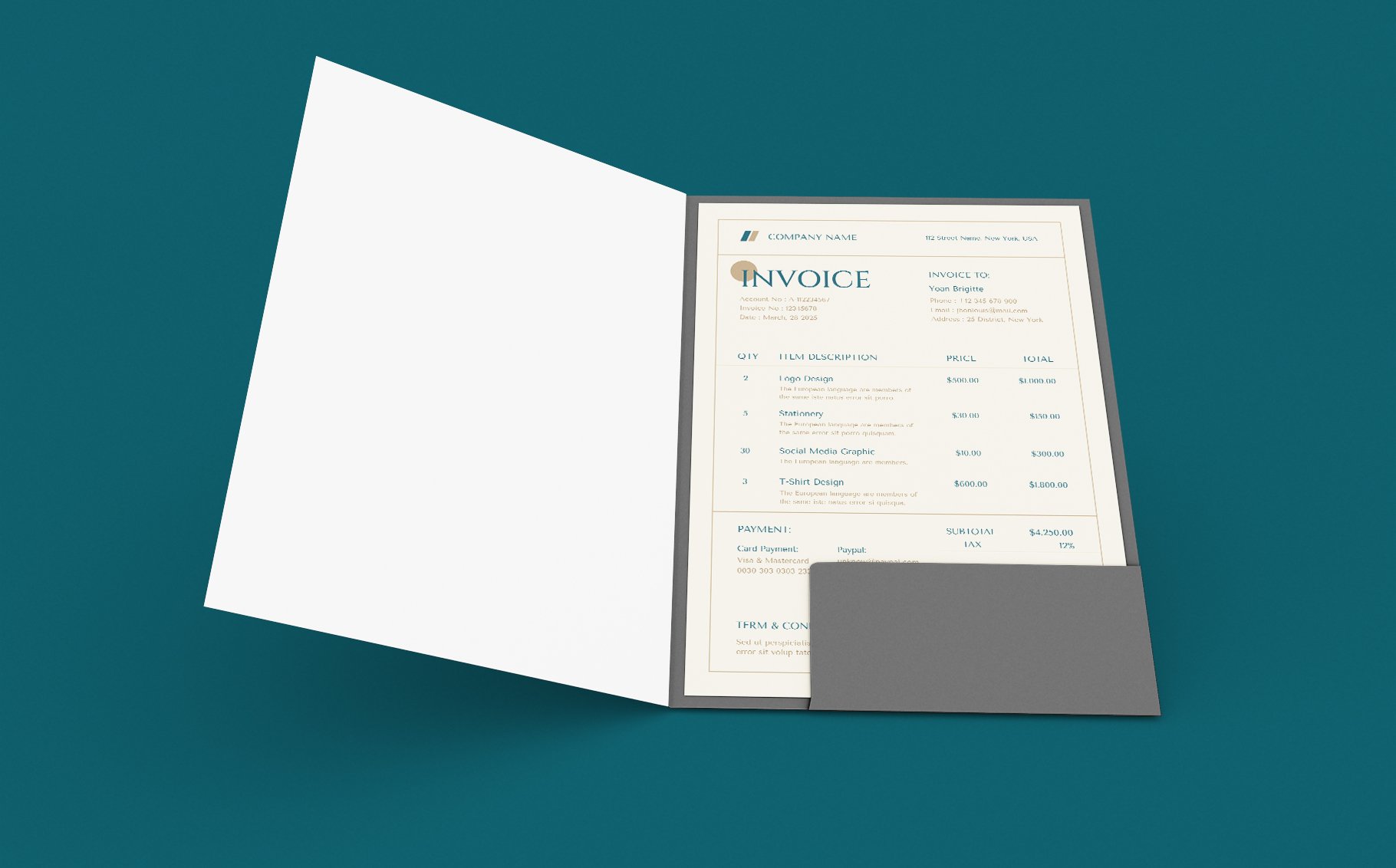 Minimal Simple Invoice preview image.