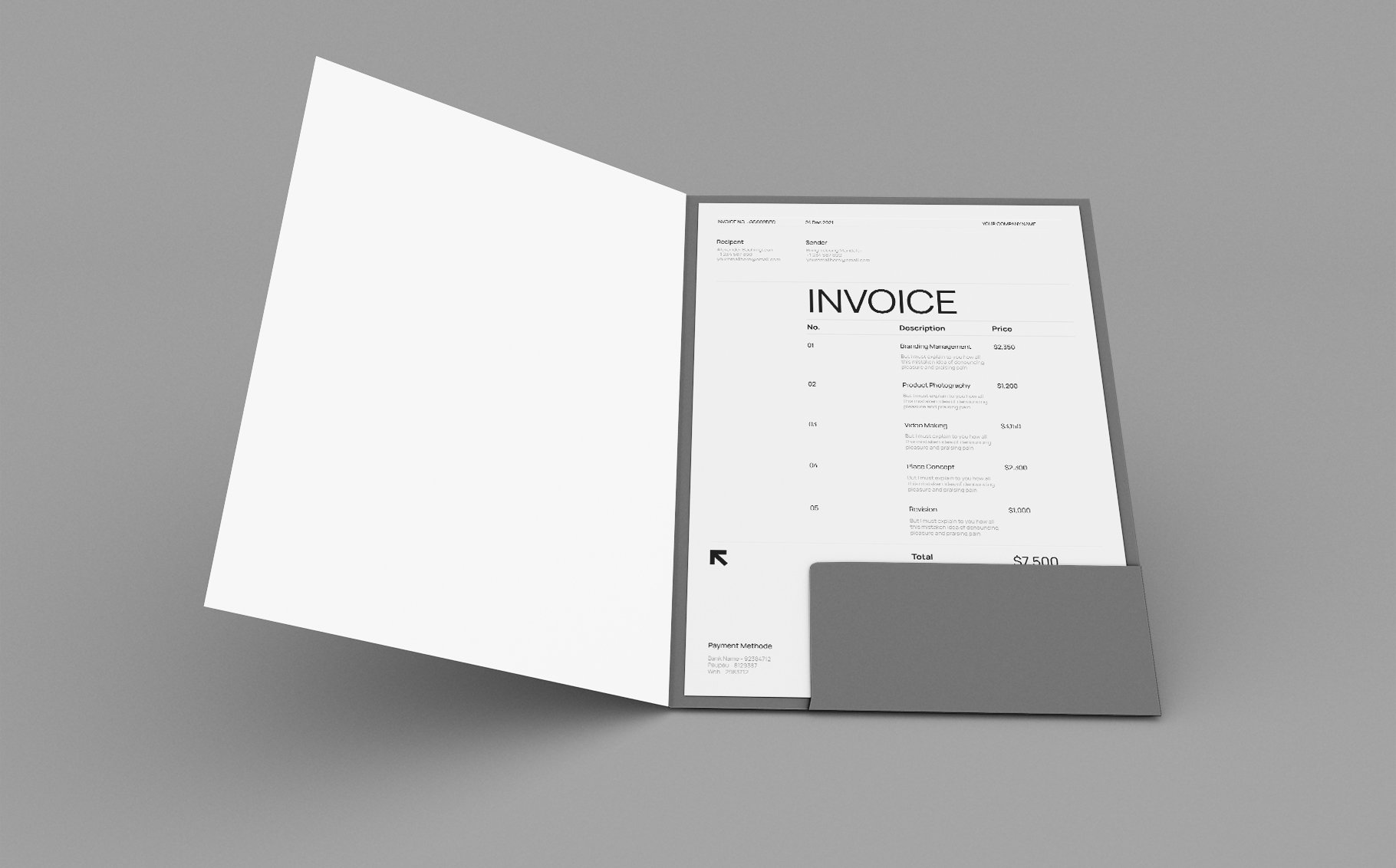 Minimal Invoice Template preview image.