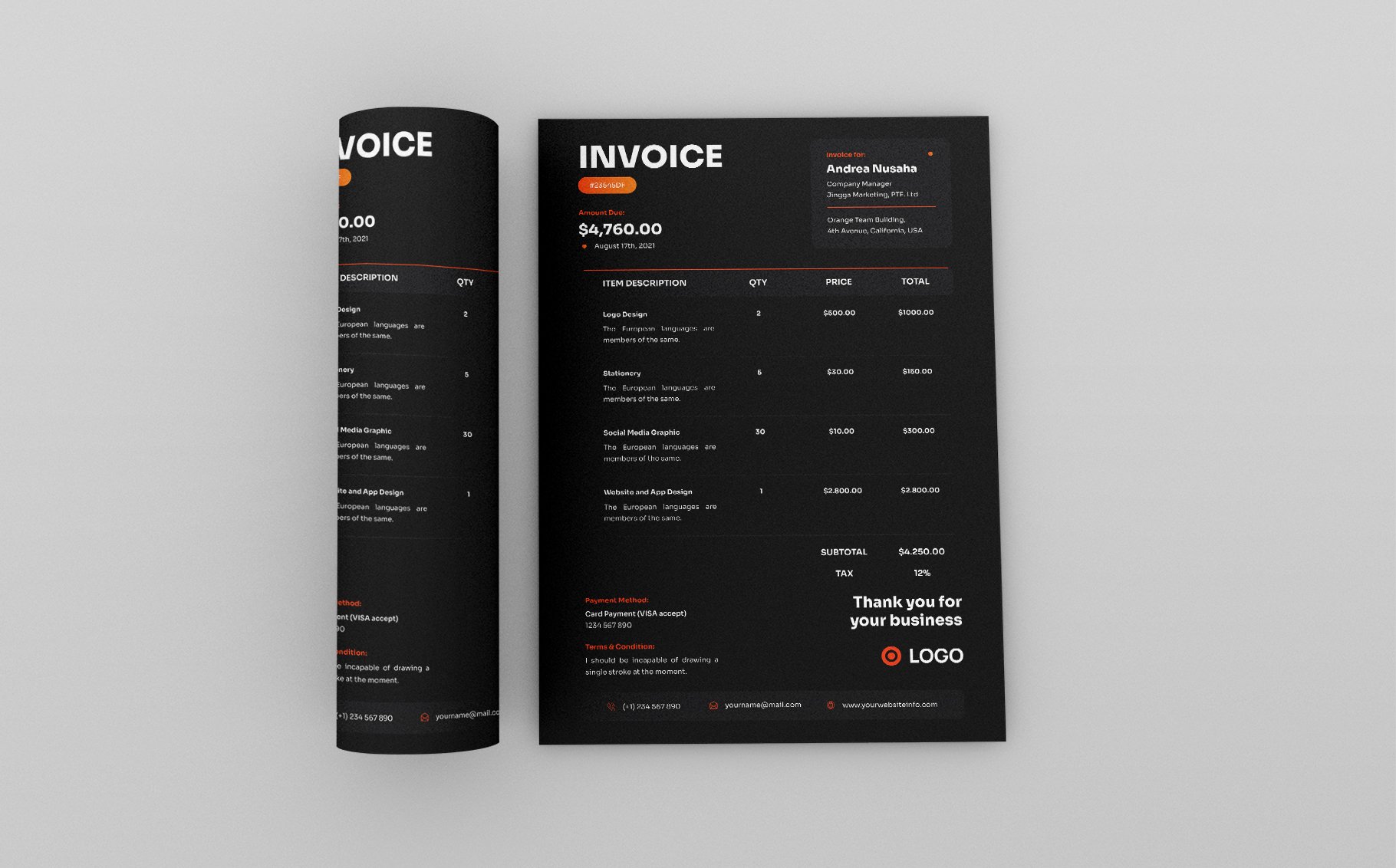 Invoice Template preview image.