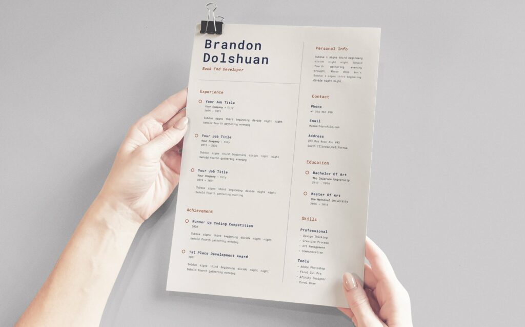 Mini Resume Examples Minimal Resume Template β MasterBundles