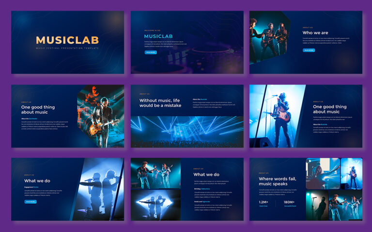 Musiclab - Music Festival PowerPoint Presentation Template - MasterBundles