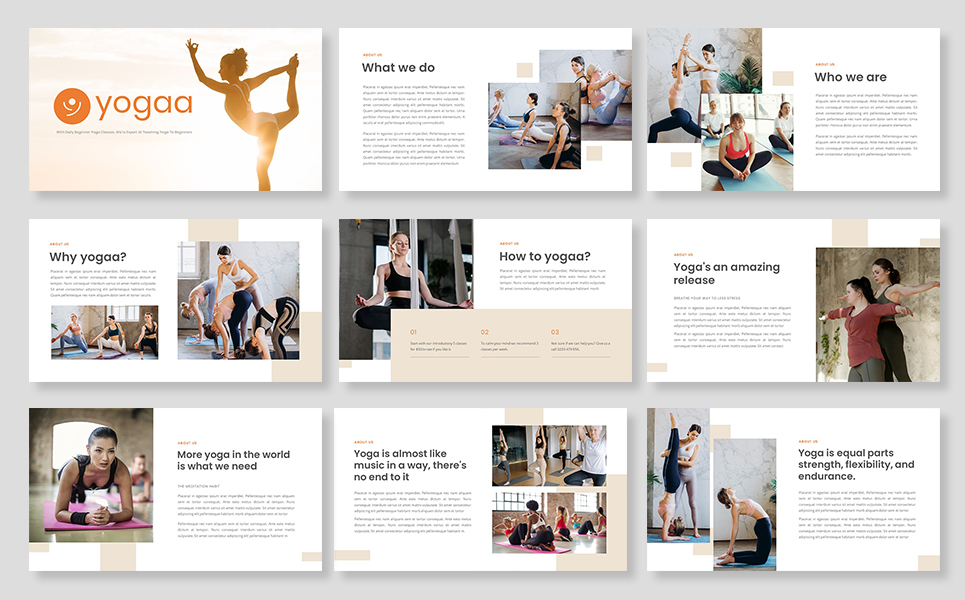 Yoga brochure with a woman doing yoga.