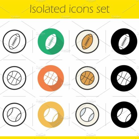 Sport balls icons set cover image.
