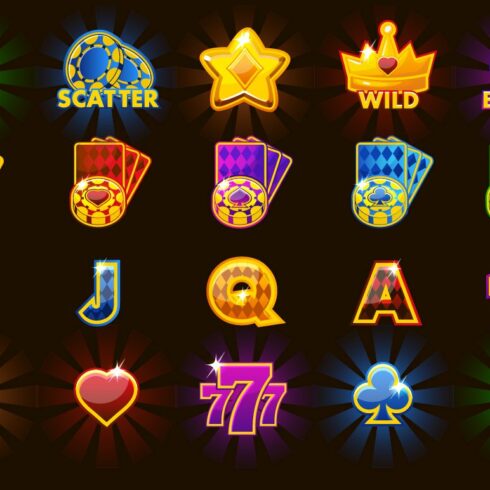 Set gaming icons for slot machines cover image.