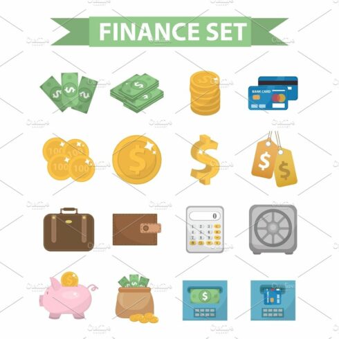 Money and Finance icons cover image.
