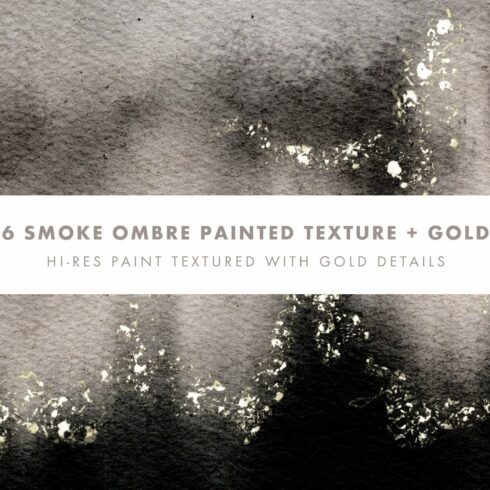 Smoke Ombre + Gold Paint Backgrounds cover image.