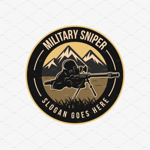 Badge emblem Military sniper logo cover image.