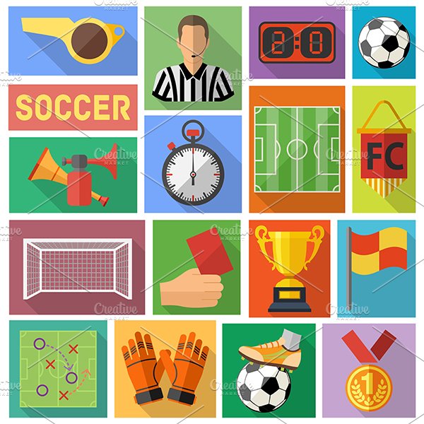 Soccer Icons & Stickers preview image.